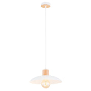 Lampada a sospensione scandi bianca legno KOBE E27 Emibig