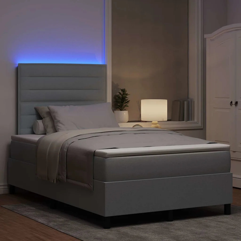 Letto a molle con materasso Grigio chiaro 120 x 190 cm Tessuto 3342774
