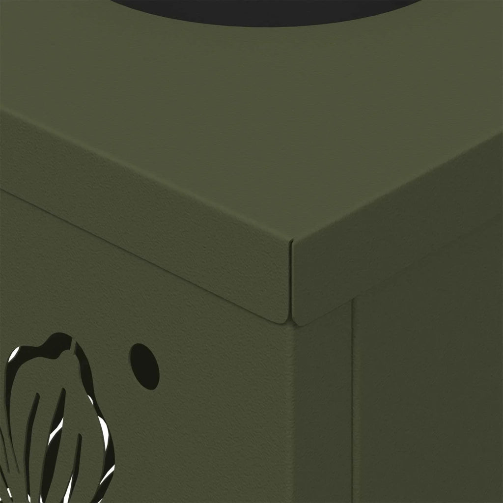 Faro LED solare per sentieri 2 pcs Verde oliva 879747