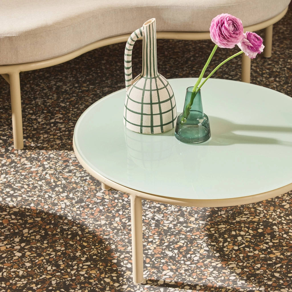 Salotto da giardino in alluminio e tessuto, 4 posti, beige