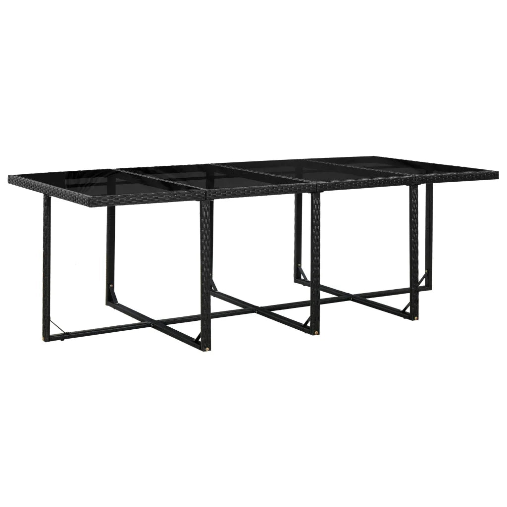 Set da Pranzo da Giardino 13 pz con Cuscini in Polyrattan Nero 42524
