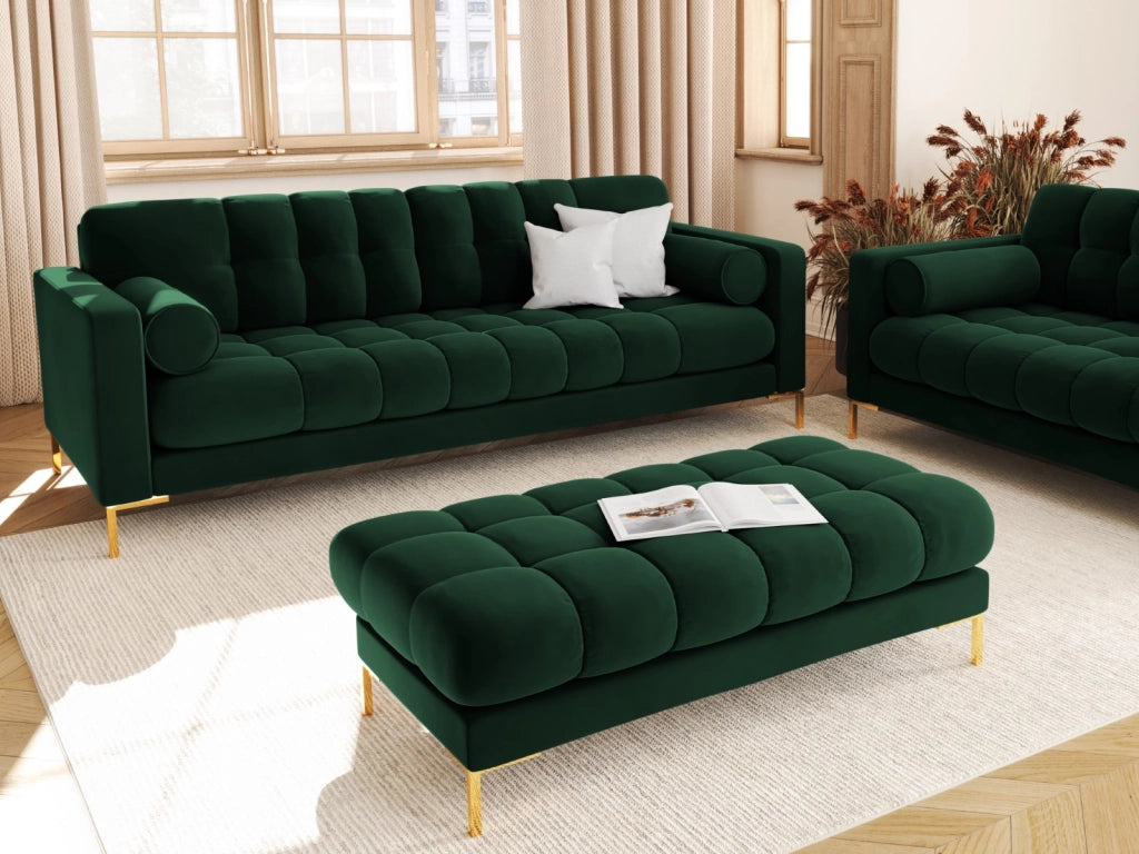 Cosmopolitan Design - Divano "Bali" 3 posti in velluto verde bottiglia 