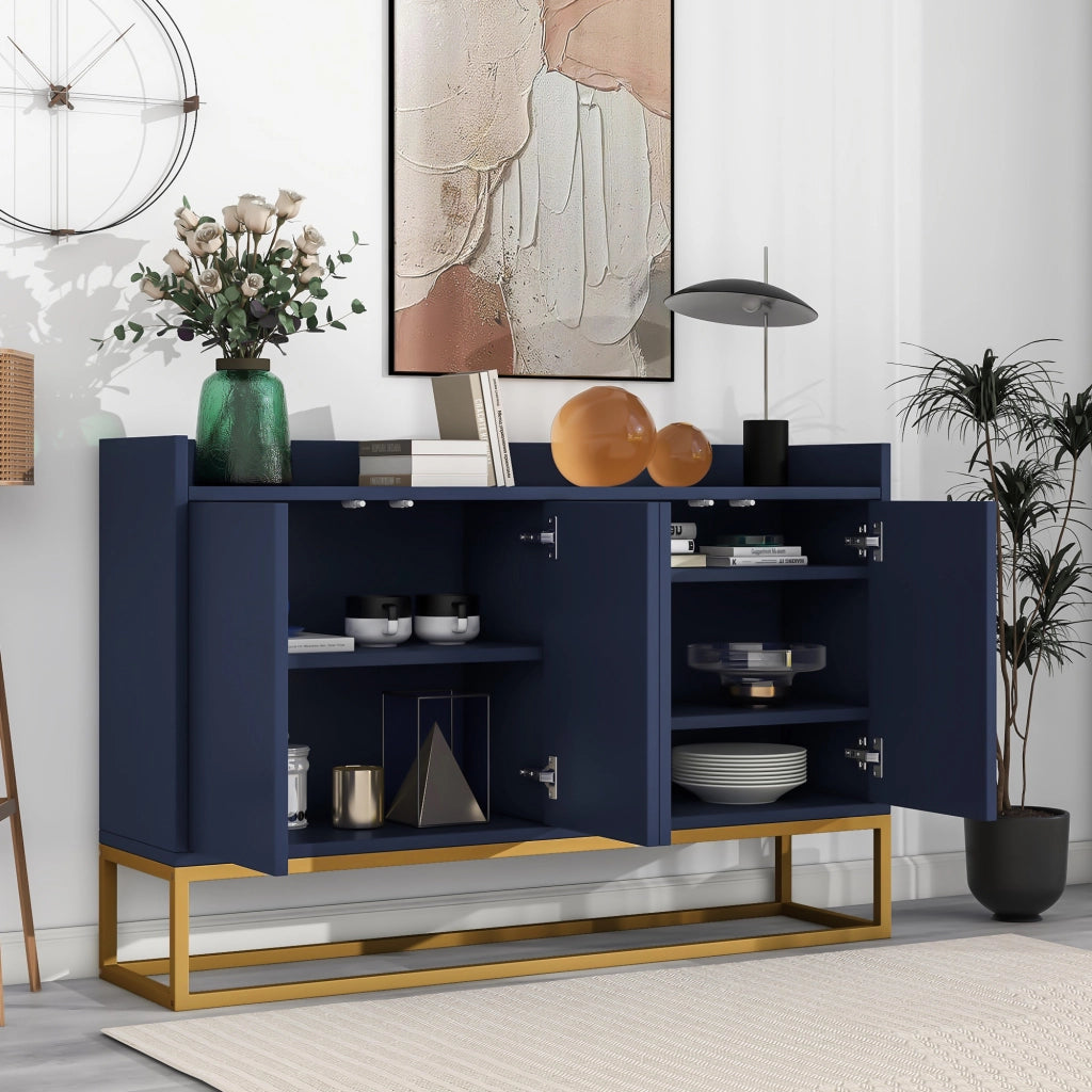 Credenza Moderna 4 Ante senza Maniglie ¨C MINIMAL ¨C Blu Navy