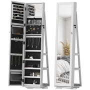 Armadio per gioielli con specchio ¨C Minimal ¨C in legno bianco