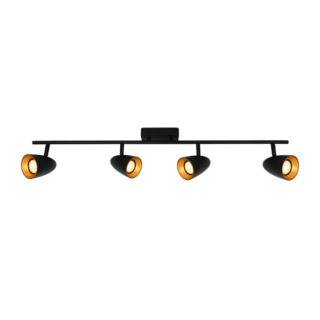 Plafoniera Italux TINO nero oro, 4 spot orientabili GU10