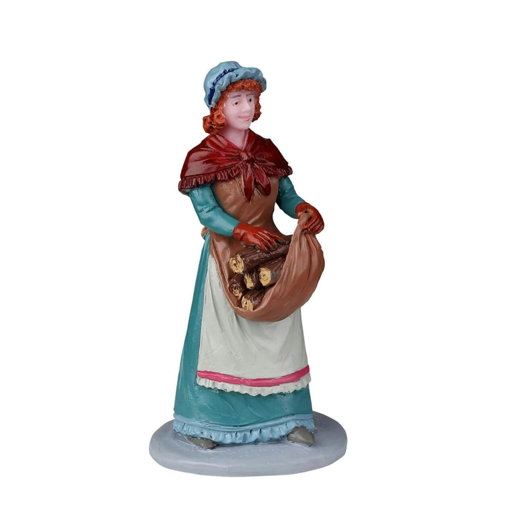 Signora con cesto di legna da ardere 6.8 x 3.4 x 3.1 cm
