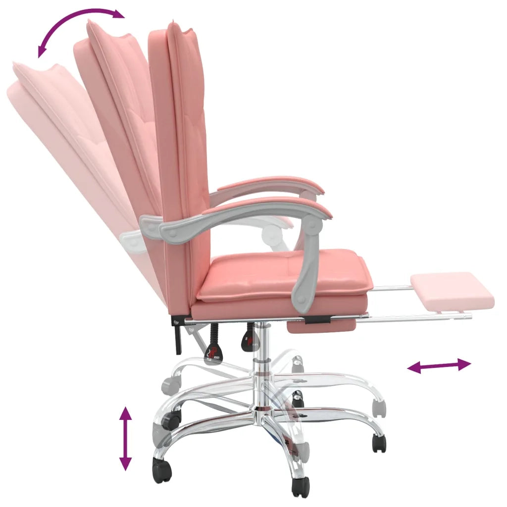 Poltrona | Sedia Relax da Ufficio Reclinabile Rosa in Similpelle