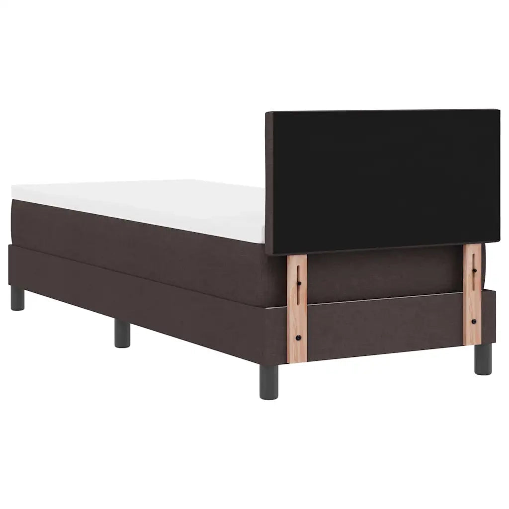 Letto a molle con materasso Marrone Scuro 80 x 200 cm Tessuto 3342243