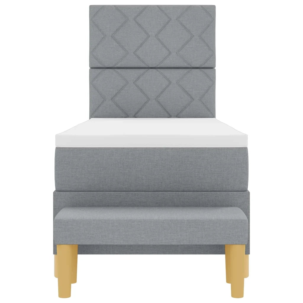 Letto a molle con testiera Grigio chiaro 200 x 80 cm Tessuto 3344331