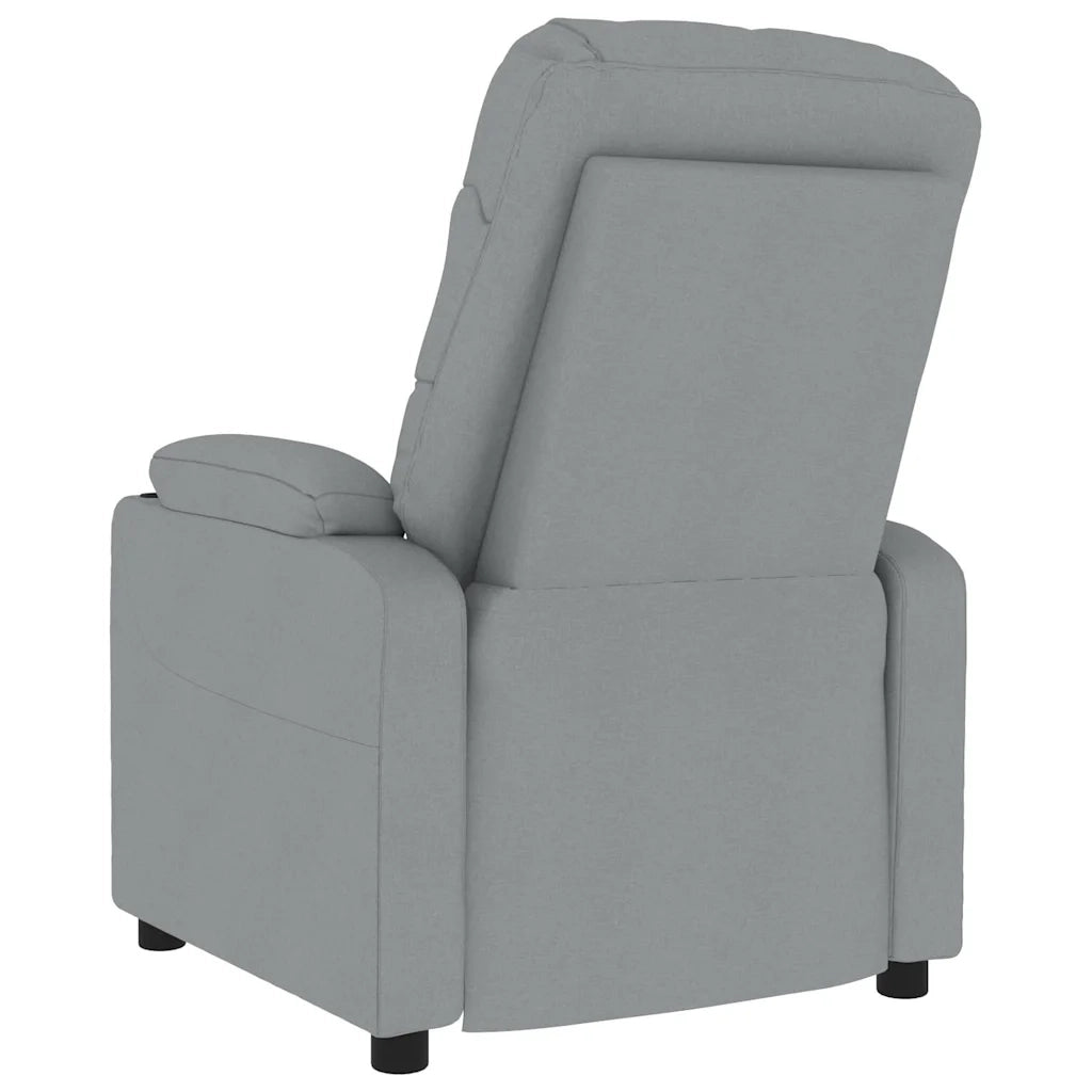 Poltrona Massaggiante | Sedia Relax in Tessuto Grigio Chiaro