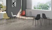Sedia Frida Design Moderno in Polipropilene con Gambe in Metallo - Seduta Ergonomica per Arredo Interni Casa Ufficio - Grigio Scuro