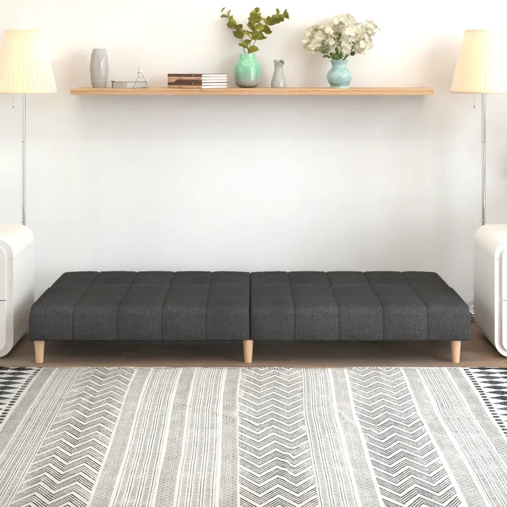 Divano letto | Sof¨¤ letto | Letto singolo a 2 Posti Grigio Scuro in Tessuto