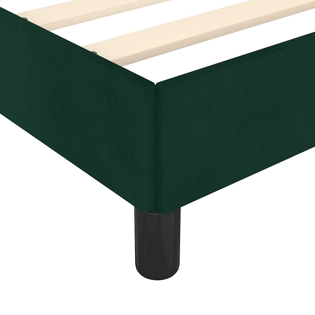Letto matrimoniale | Letto per adulti | Giroletto senza Materasso Verde Scuro 140x200 cm in Velluto