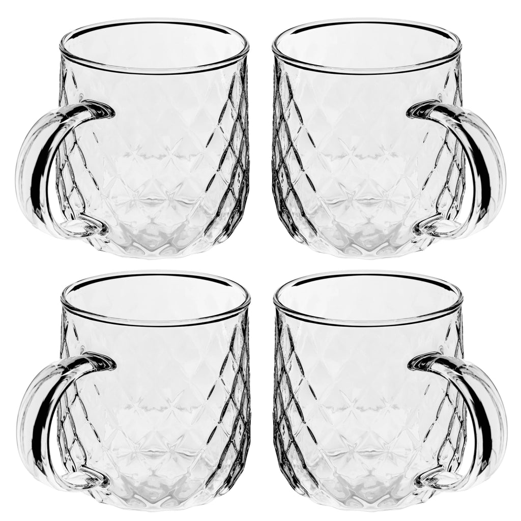 Set di 4 bicchieri da tè KADAX con manico per caffè, 350 ml.