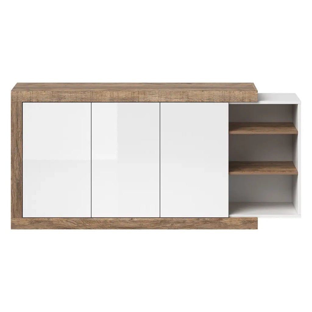 Buffet SINATRA – 180 cm in quercia e bianco lucido