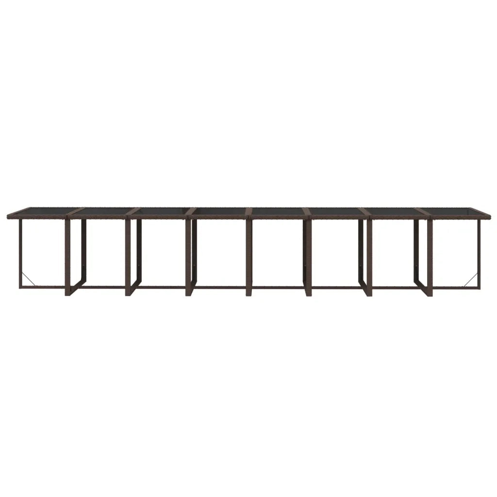 Set da Pranzo per Giardino 21pz con Cuscini Polyrattan Marrone 3095675