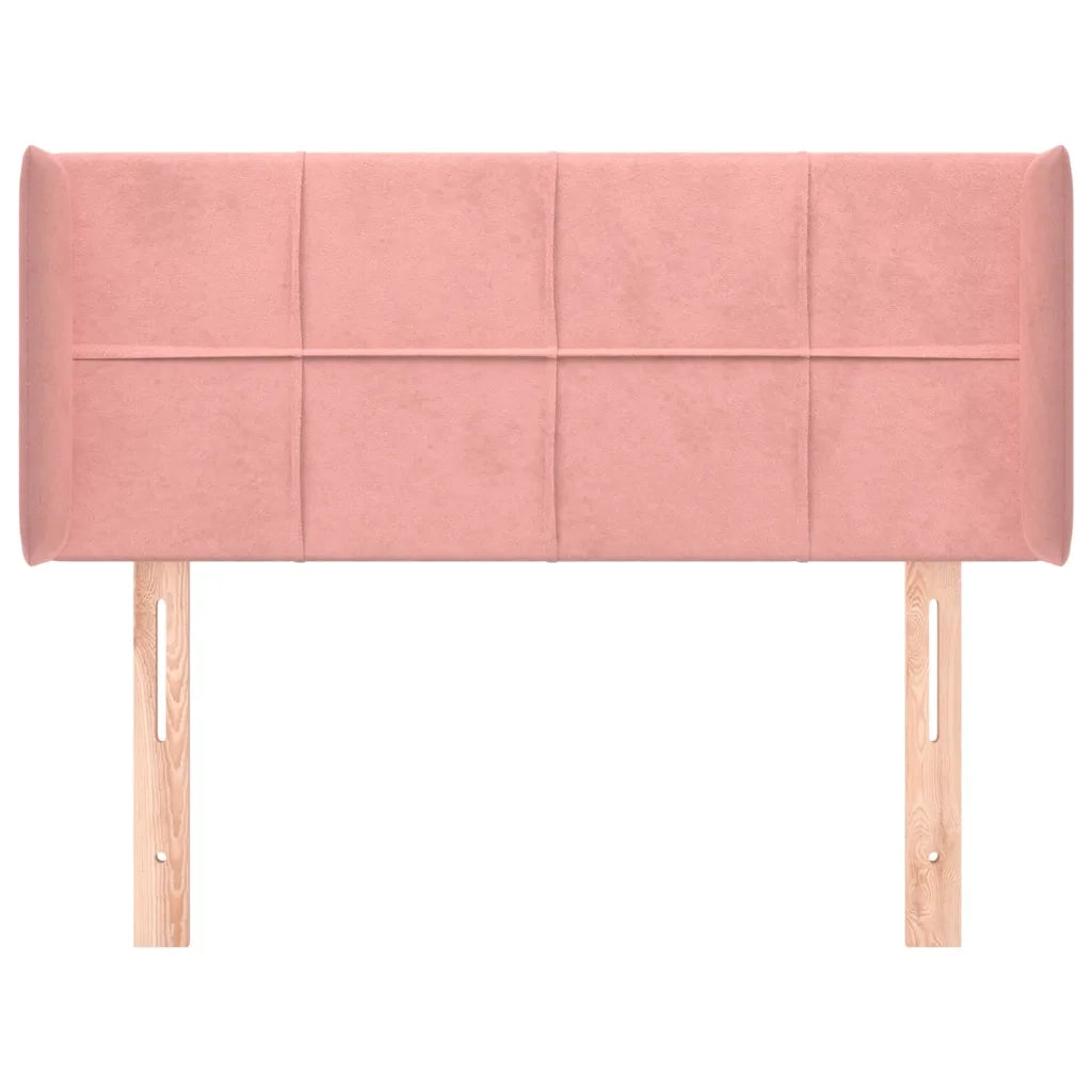 Testiera ad Orecchio-Testata con Orecchie Rosa 83x16x78/88 cm in Velluto 412063