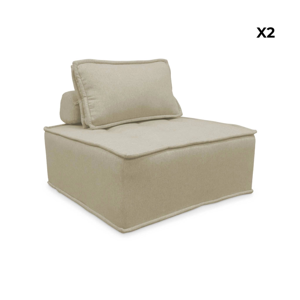 Divano modulare, 2 posti, beige