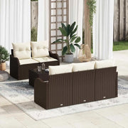 Set Divano da Giardino con cuscino 6 pcs Marrone e Crema 3354247