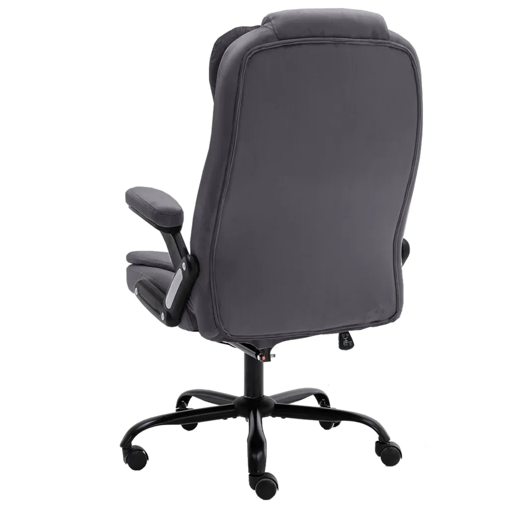 Sedia da Ufficio Massaggiante Grigio Scuro in Velluto 20572