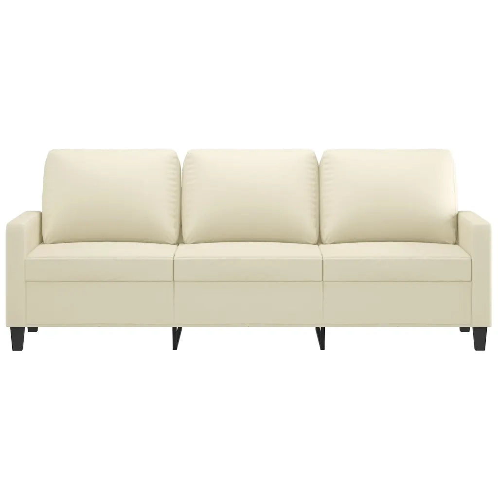 Divano a 3 Posti-Sofa 3 Posti Crema 180 cm in Similpelle 287574