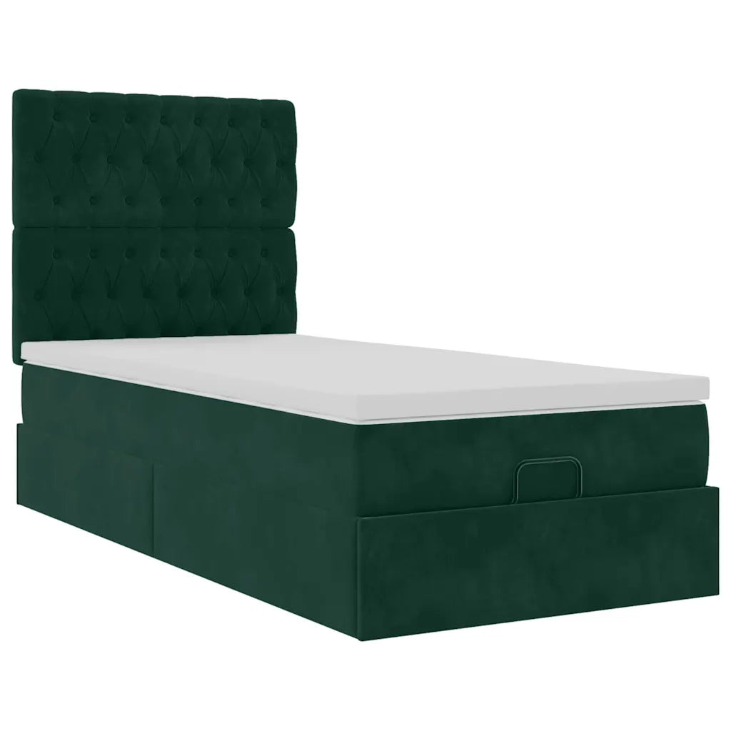 Struttura Letto Pouf con Materassi 90x200 cm in Velluto 3314369