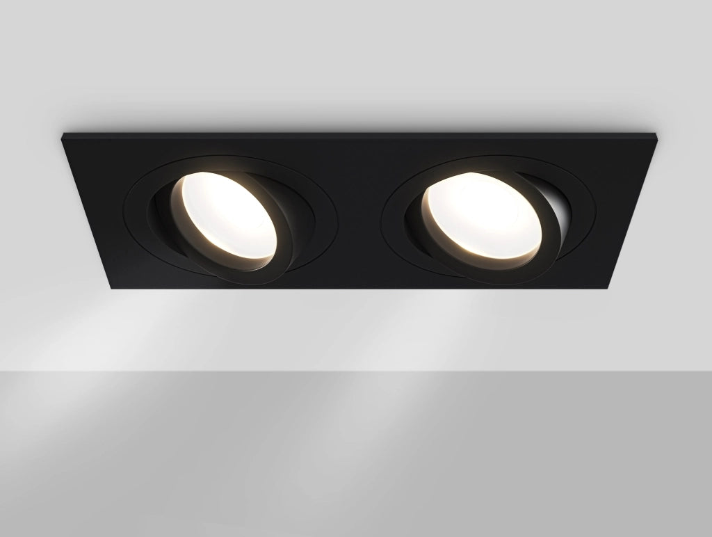Faretto da incasso Downlight in Alluminio Atom Nero