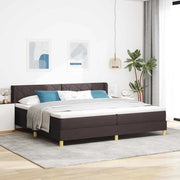 Letto a molle con materasso Marrone Scuro 200 x 200 cm Tessuto 3341380
