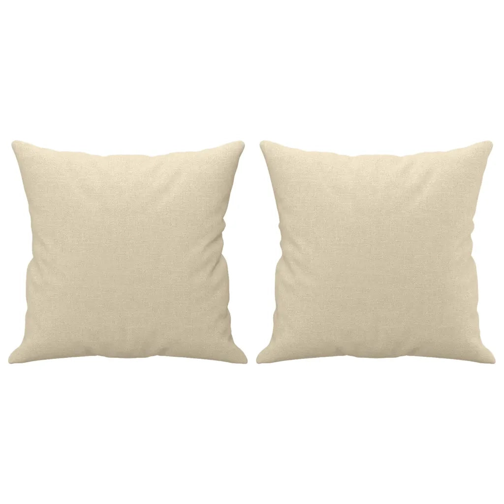 Set Divani 2 pz con Cuscini Crema in Tessuto 3202104