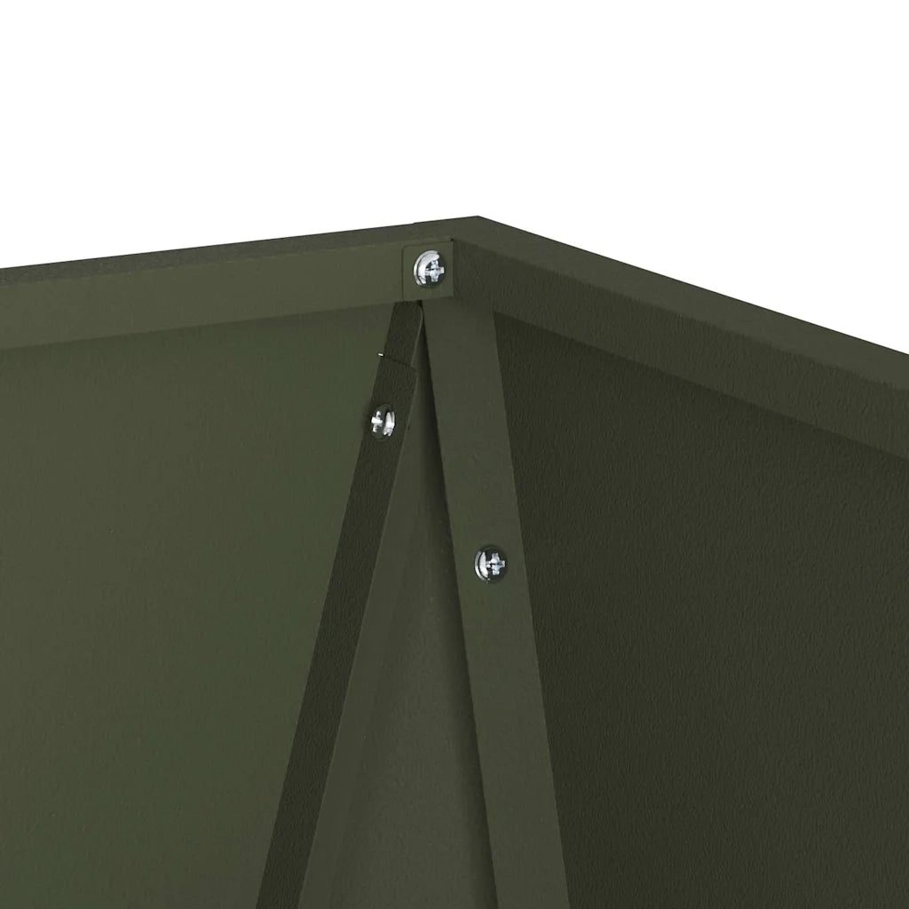 Fioriera 2 pcs Verde oliva 40 x 40 x 75 cm Acciaio 883787