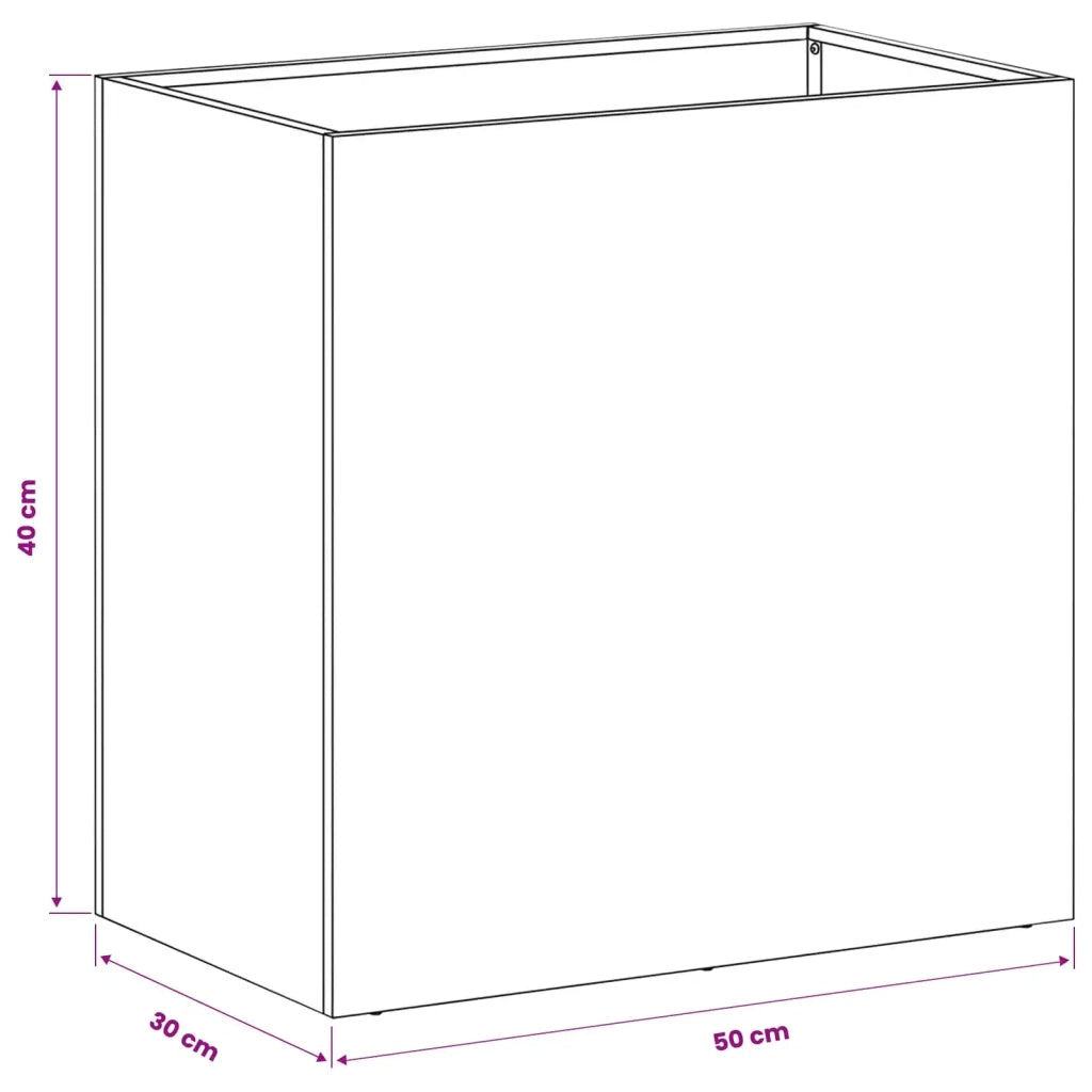 Vaso da giardino 2 pz Argento 50 x 30 x 40 cm Acciaio Inox 8005521