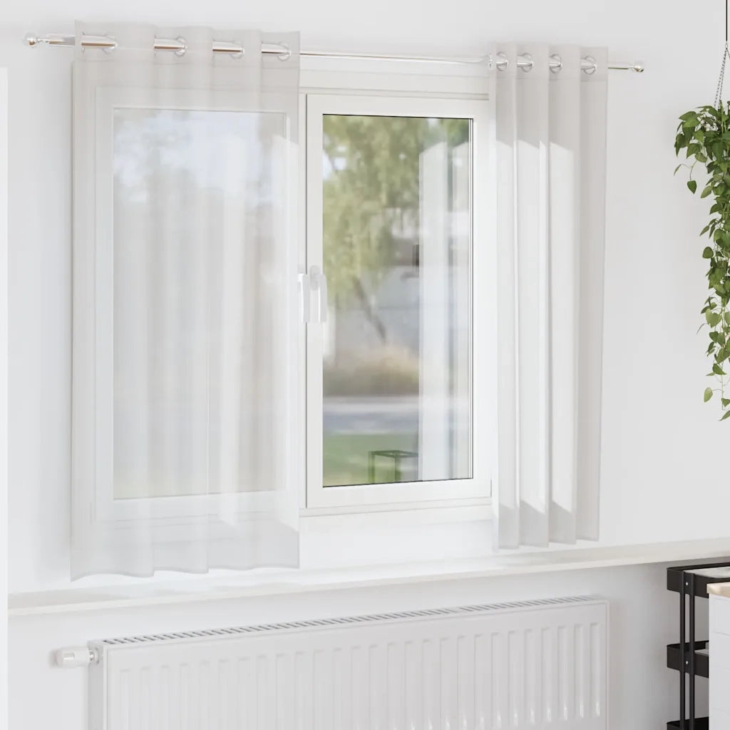 Tende in Voile con Occhielli 2 pz Bianco 4102150
