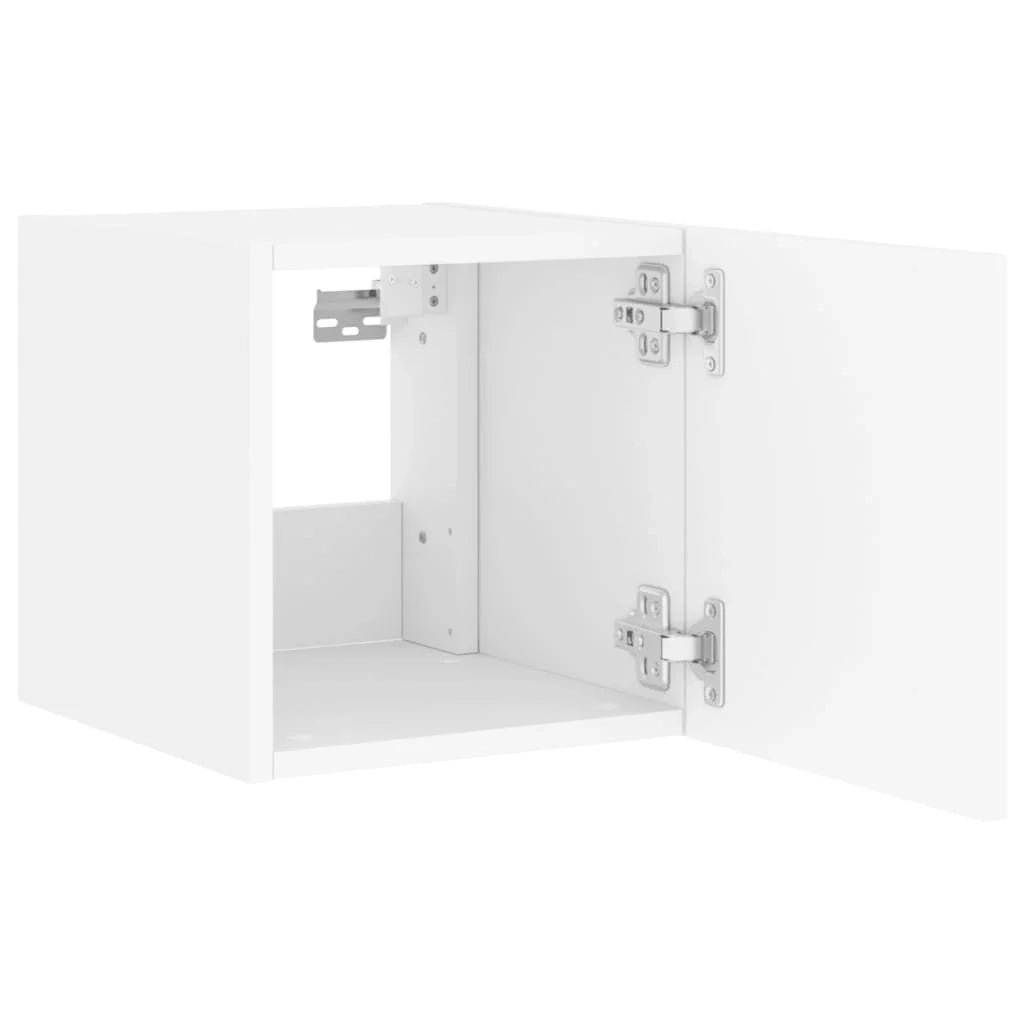 Mobile TV multimediale da parete mensola TV credenza mobile TV per sala da pranzo soggiorno camera da letto con luci LED 2 pezzi 30,5 x 35 x 30 cm bianco 02_0029095