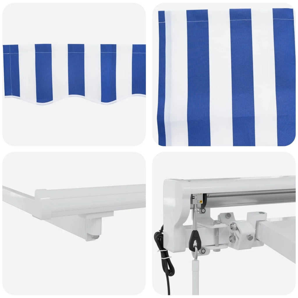 Tettuccio Elettrico Retrattile Blu e Bianco 5 × 3,5 m 3421902
