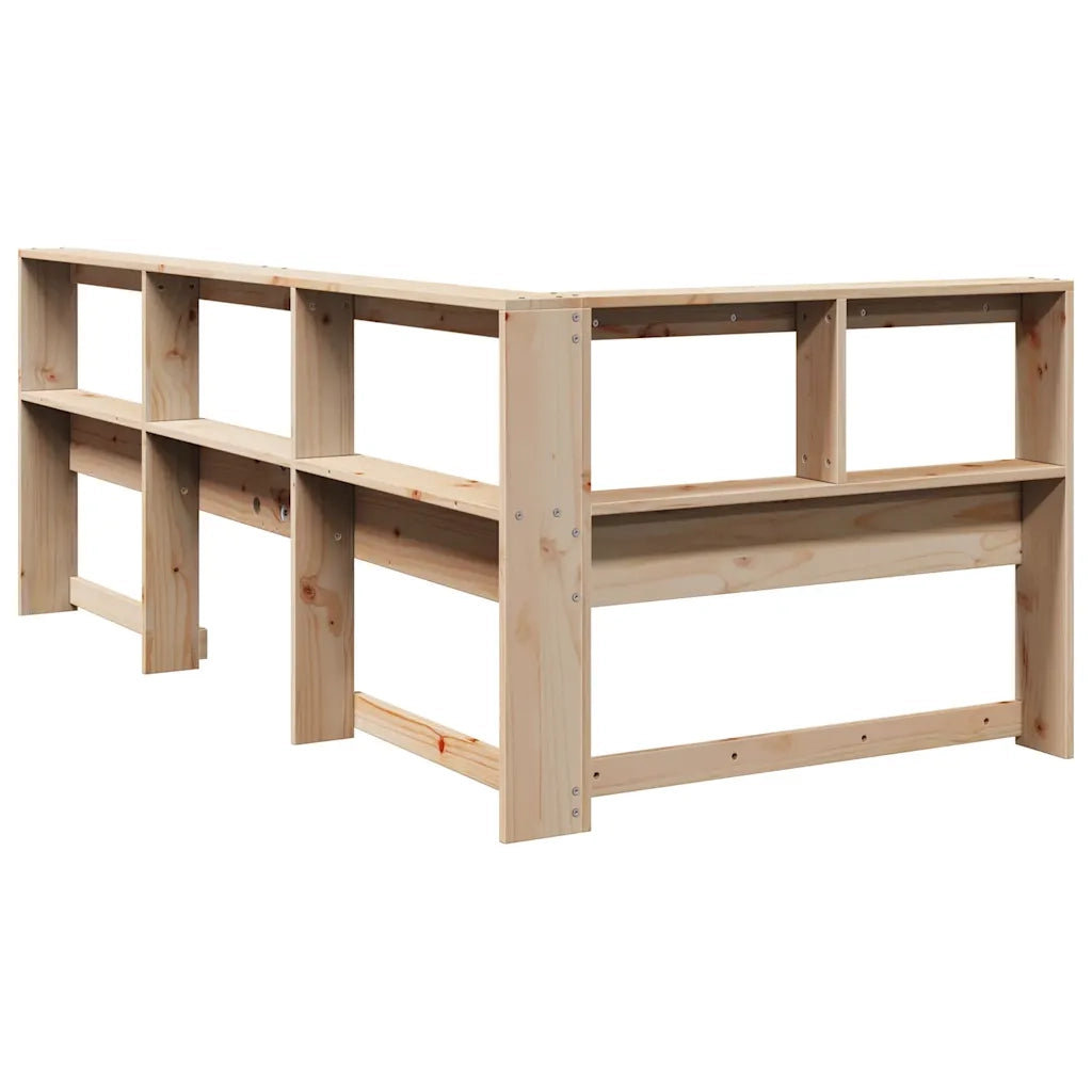Testiera | Testata Libreria a L 80 cm in Legno Massello di Pino