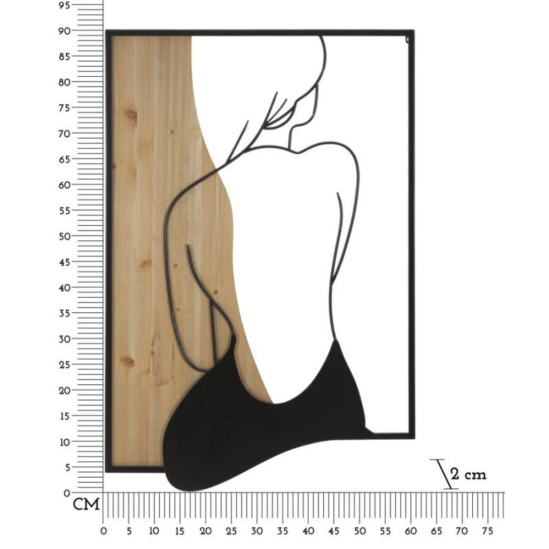 Pannello Da Muro Beauty Ferro E Wood 60x2x90