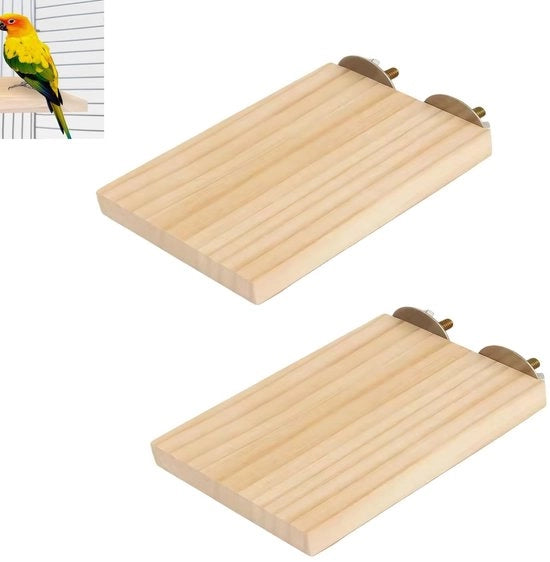Piattaforma in legno per gabbia degli uccelli 13 x 9 cm