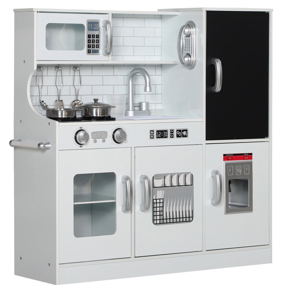 Cucina per Bambini con Accessori Lavagna e Telefono ¨C Minimal ¨C 83.8x26.8x81 cm Bianco