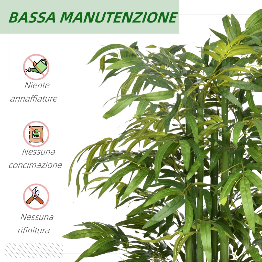 Pianta Artificiale di Bamb¨´ ¨C Minimal ¨C Verde 180 cm con Vaso