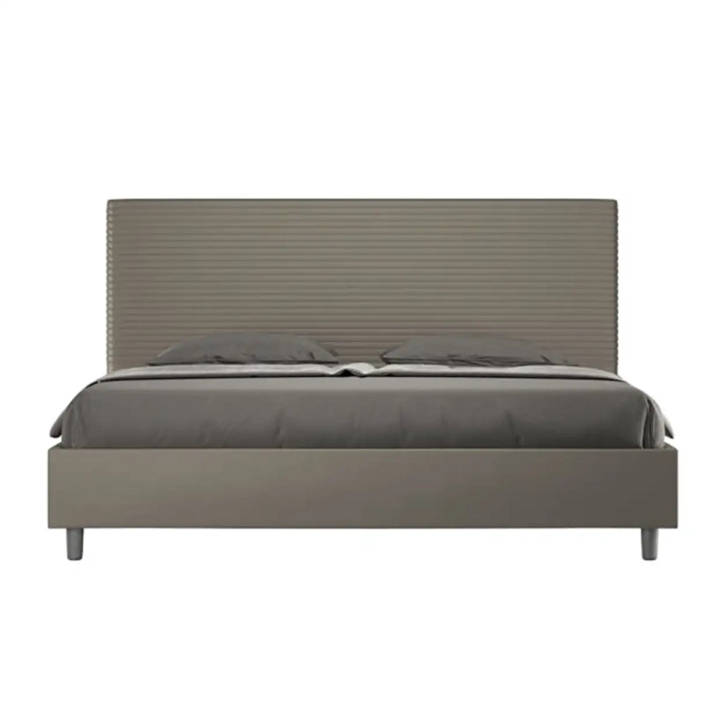 Letto contenitore imbottito 180x190 similpelle cappuccino Focus