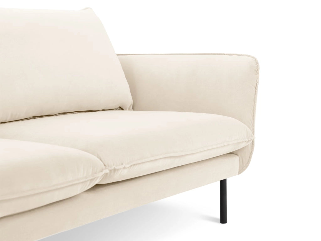 Cosmopolitan Design - Divano "Vienna" 2 posti in velluto beige chiaro 