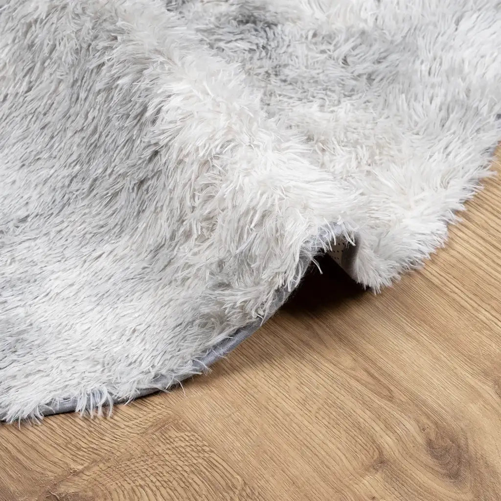 Tappeto del soggiorno | Tappeto Shaggy a Pelo Lungo NAVARRA Grigio Argento 200x200cm