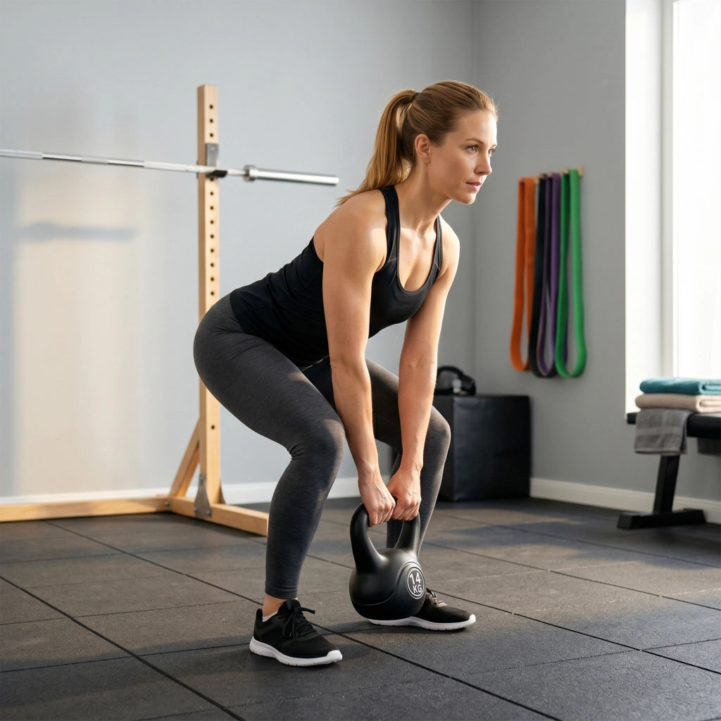 Kettlebell 14 kg ¨C Minimal ¨C 26x18x32 cm Nero