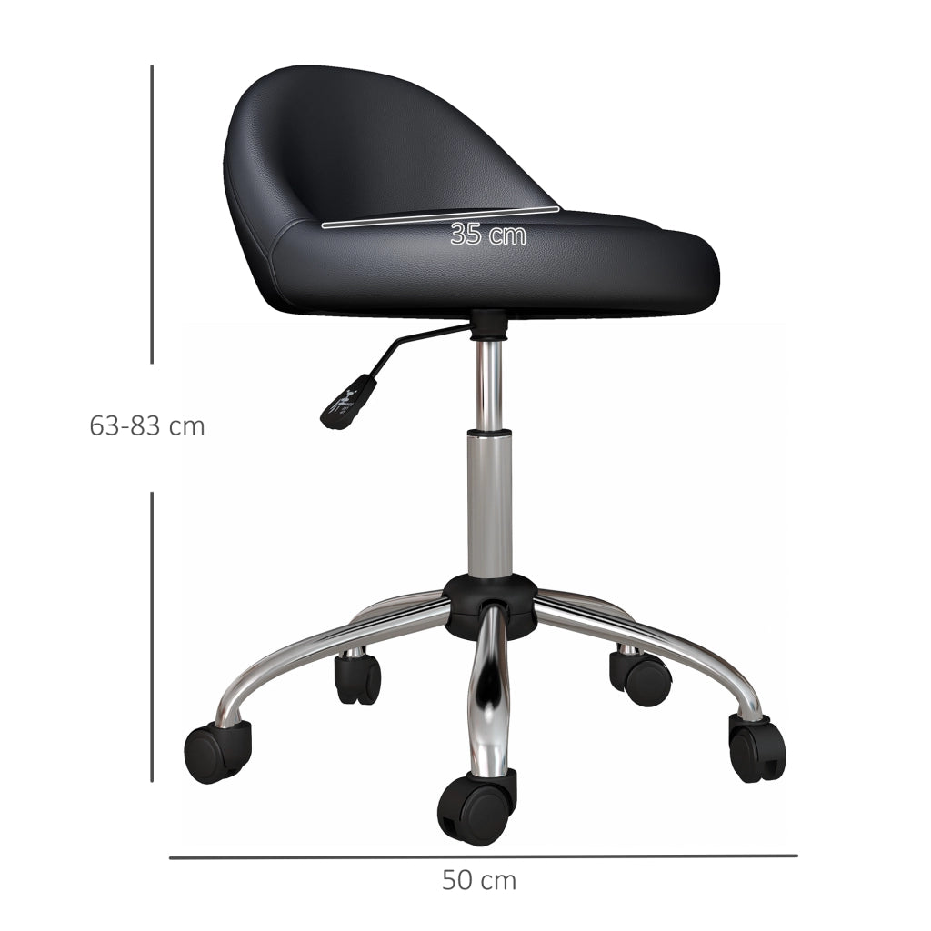 Sgabello con Ruedas ¨C zephmum ¨C Nero ?50x63-83 cm