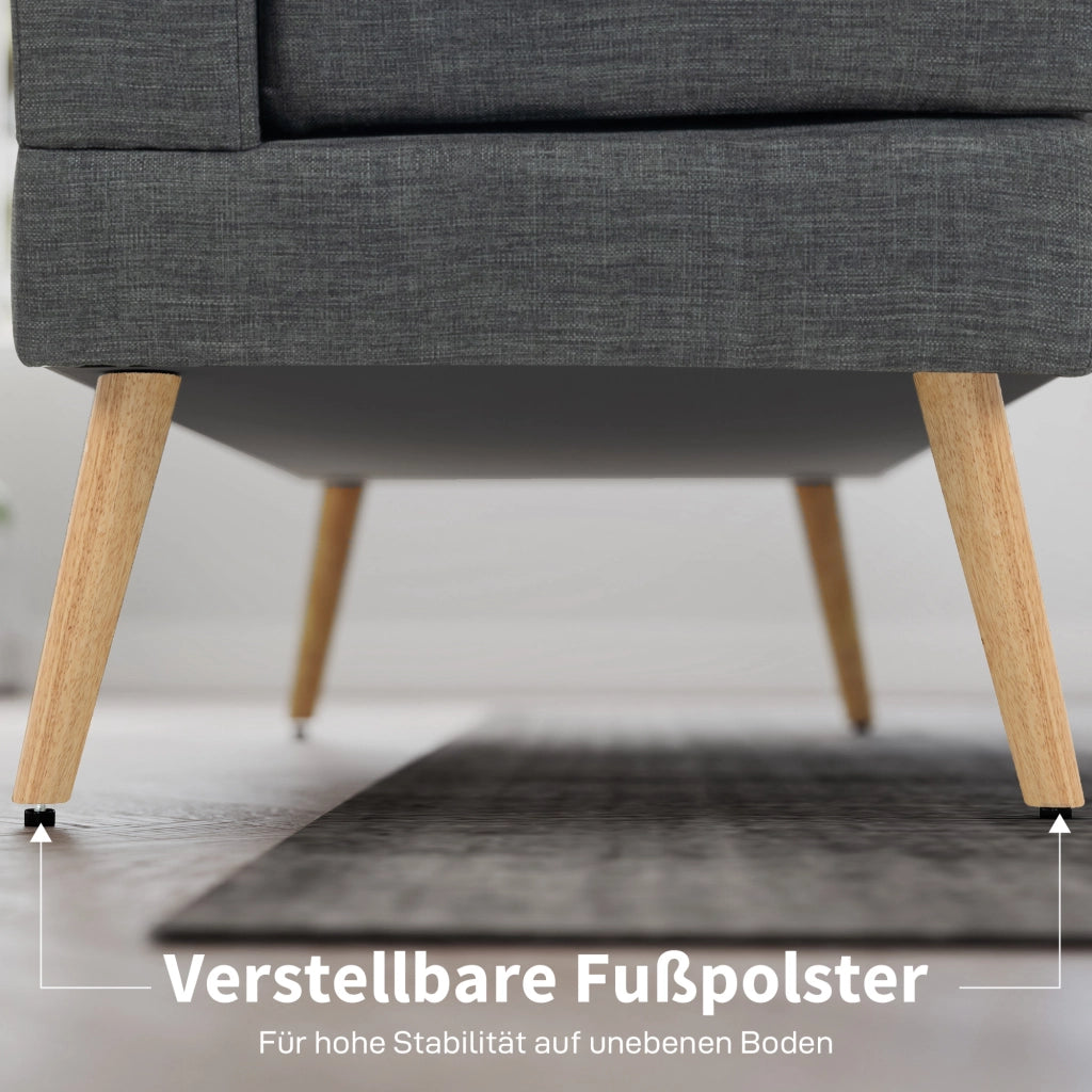 Divano 2 posti ¨C Minimal ¨C grigio tessuto legno