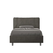 BS COM Letto una piazza e mezza contenitore imbottito 110x200 microfibra grigio