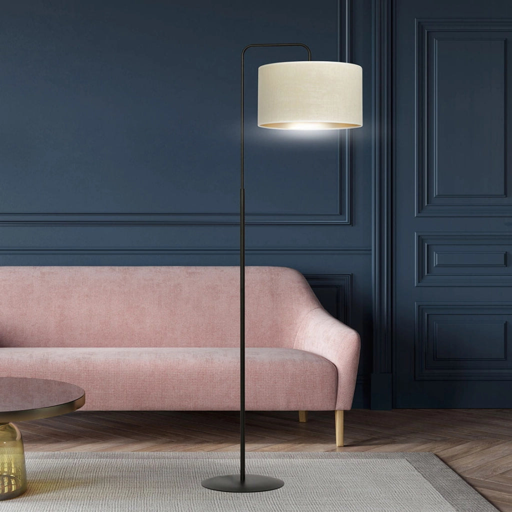 Lampada da terra Emibig Hilde nera/beige oro E27 150cm