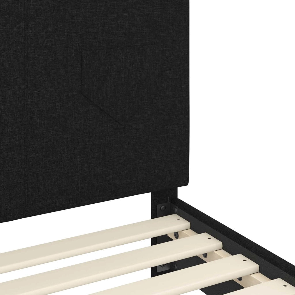 Struttura letto bambini con testata Nero 90 x 190 cm Tessuto 42010996
