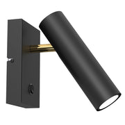 Applique orientabile nero-oro con interruttore GU10 8W