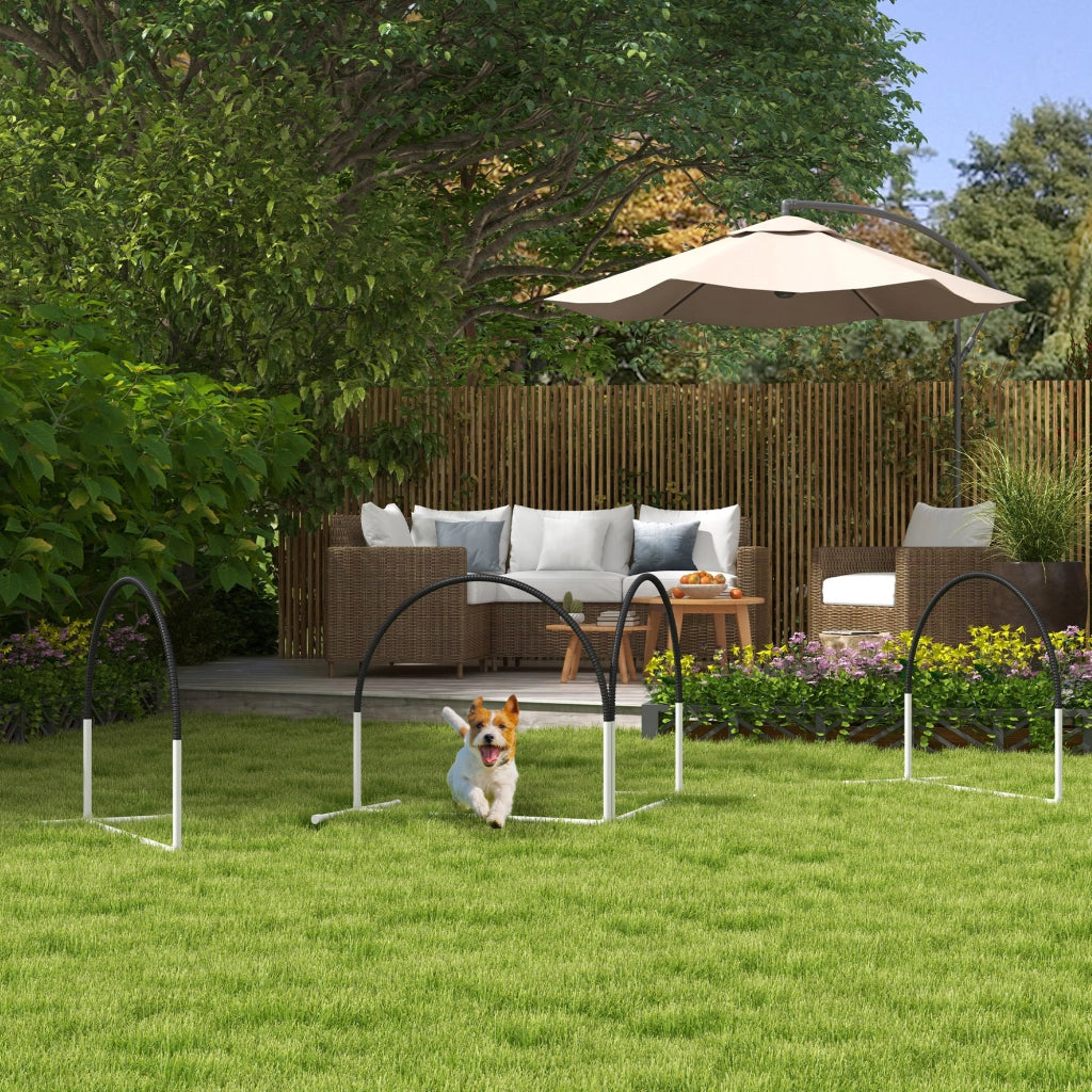 Set Agility per Cani ¨C Xylo ¨C 4 Pezzi, 89x69x99 cm, Bianco e Nero